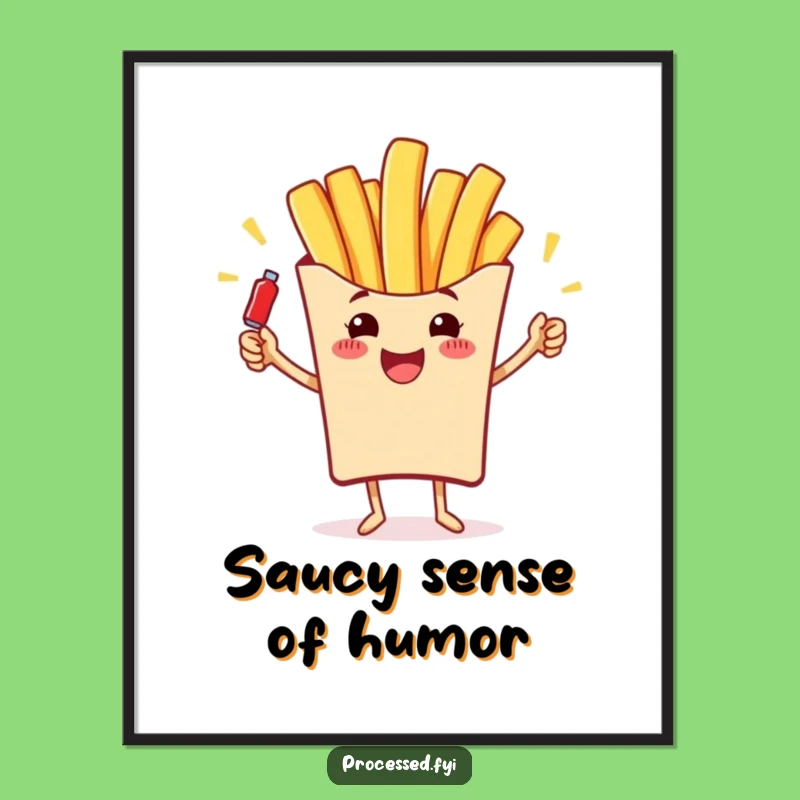 Free Printable French Fry Wall Art: Ketchup Juggler Downloadable Decor