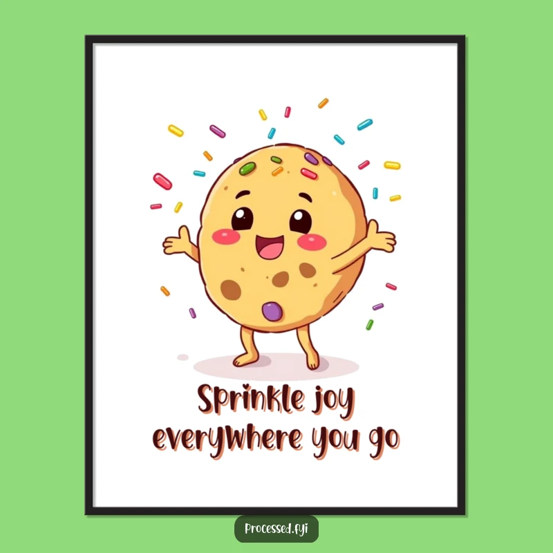 Free Printable Wall Art: Cookie Juggling Sprinkles Funny Downloadable Artwork