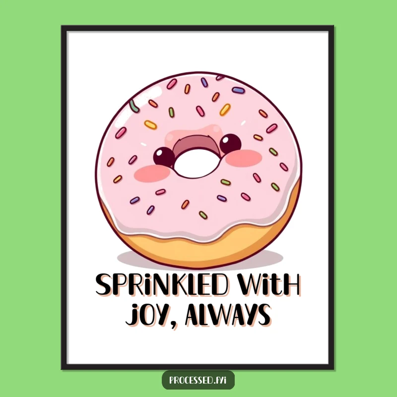 Free Printable Funny Donut Wall Art: Bouncing Donut Sweet Decor Downloadable Art!