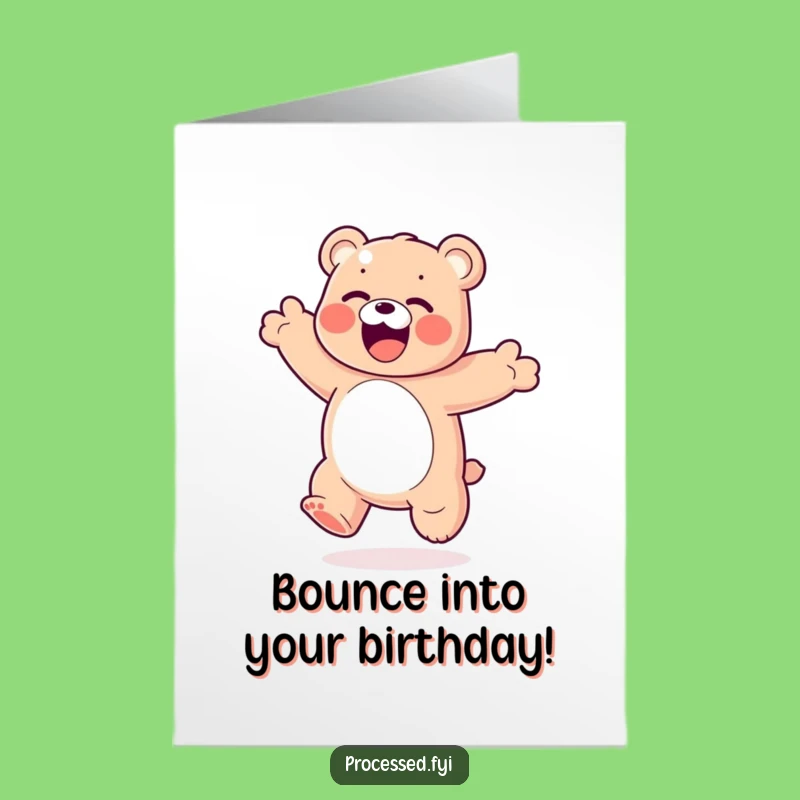 Free Printable Gummy Bear Birthday Card: Joyful Somersault Downloadable Gift