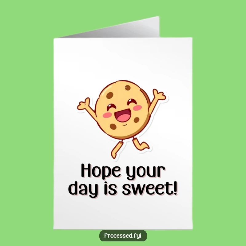 Free Printable Birthday Card: Beaming Cookie Character, Your Joyful Downloadable Gift for Celebration!