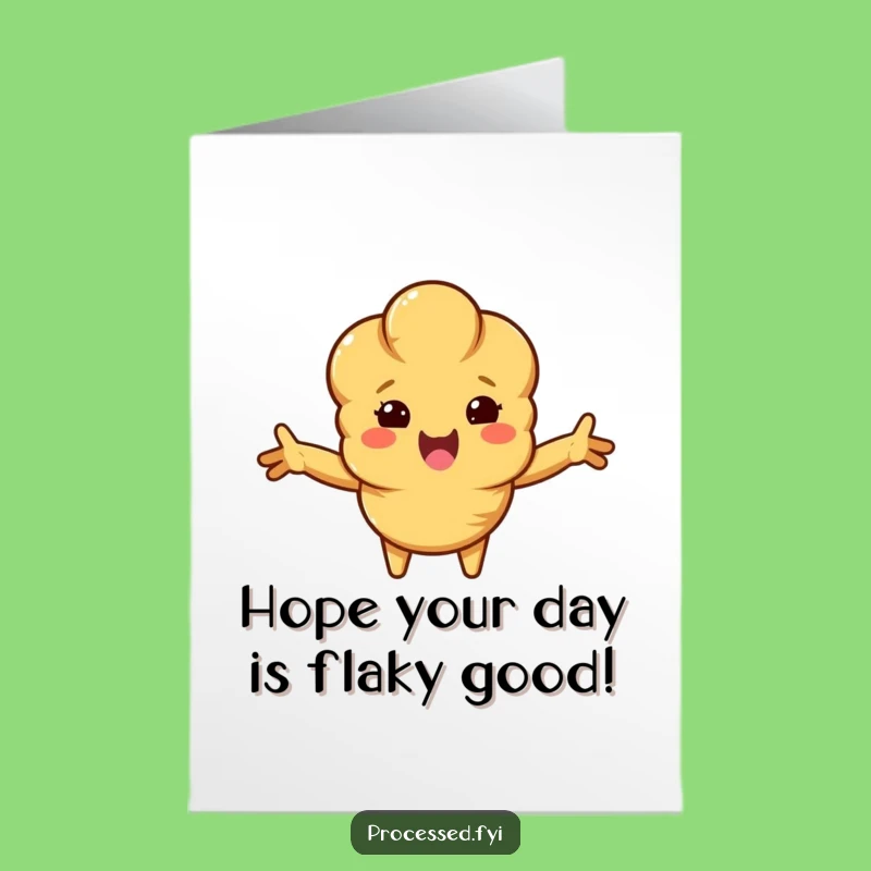 Free Printable Croissant Birthday Card: Funny Baked Goods Downloadable Gift for a Great Day!