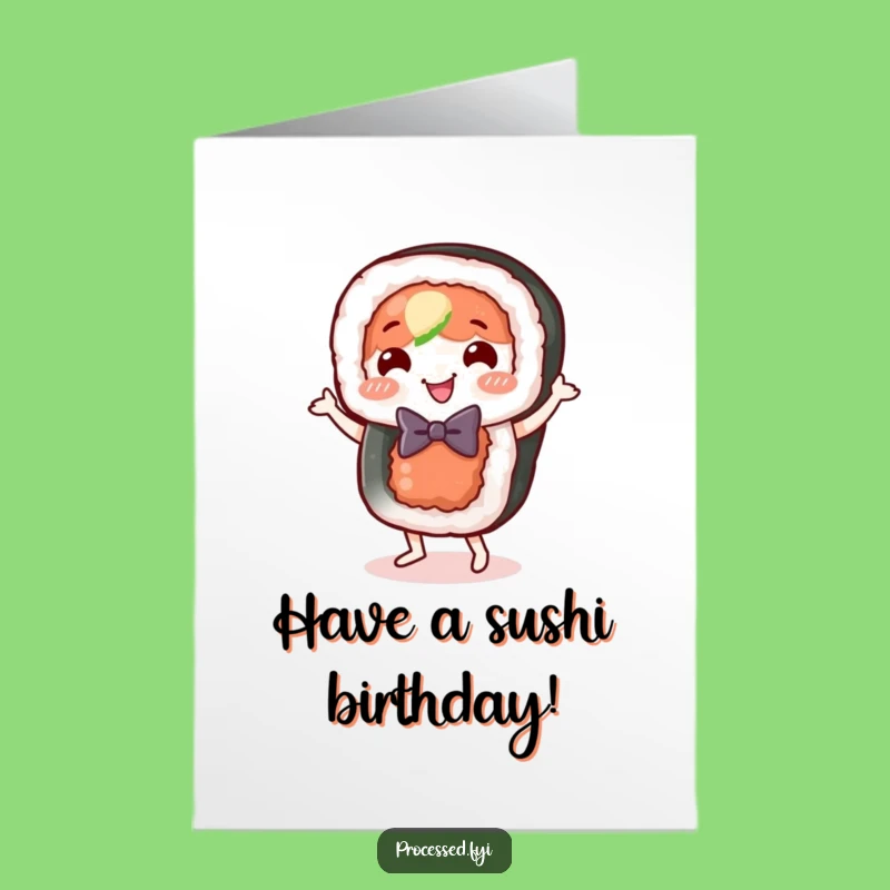 Free Printable Funny Birthday Card: Sushi Dance - Dapper Downloadable Gift