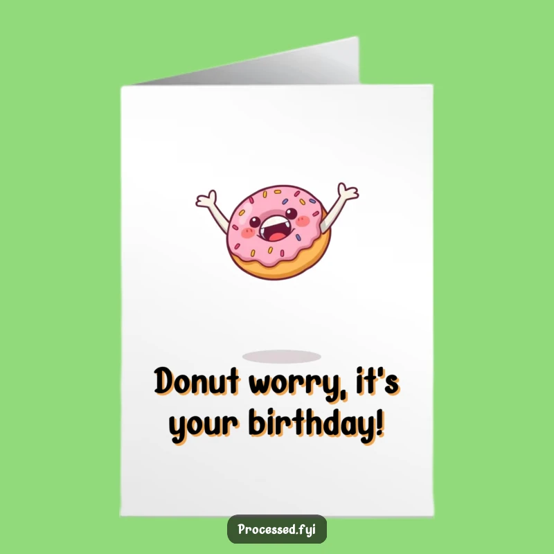 Free Printable Jumping Donut Birthday Card - Sweet DIY Downloadable Gift