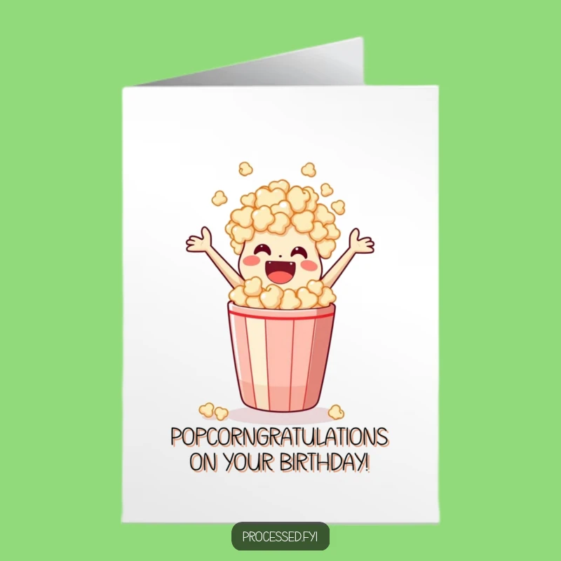 Free Printable Popcorn Birthday Card - Funny Downloadable Greeting Gift