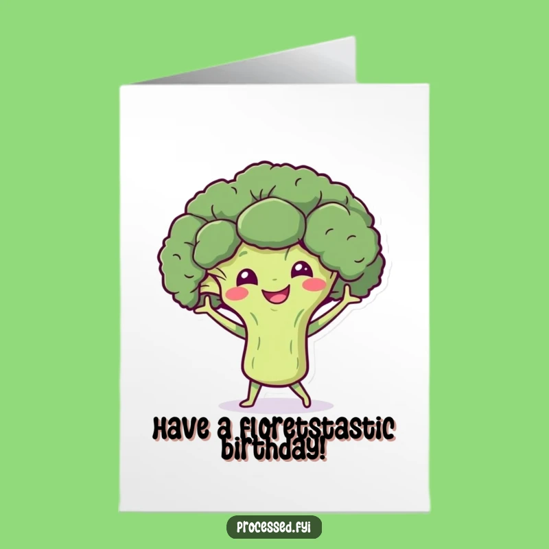 Free Printable Birthday Card: Dancing Broccoli - Hilarious Downloadable Gift for Veggie Lovers