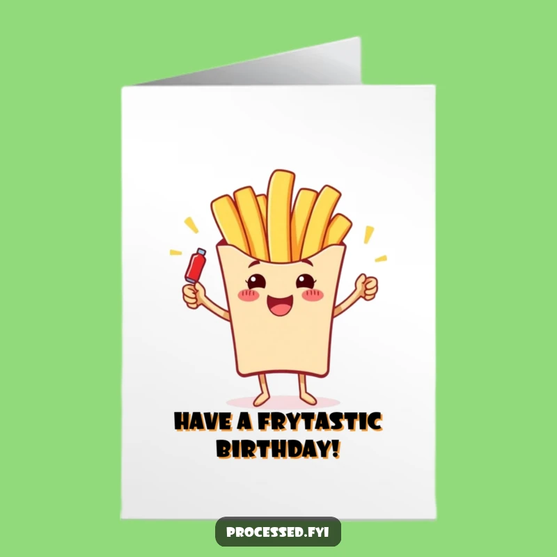 Free Printable French Fry Birthday Card: Ketchup Fun Downloadable Gift