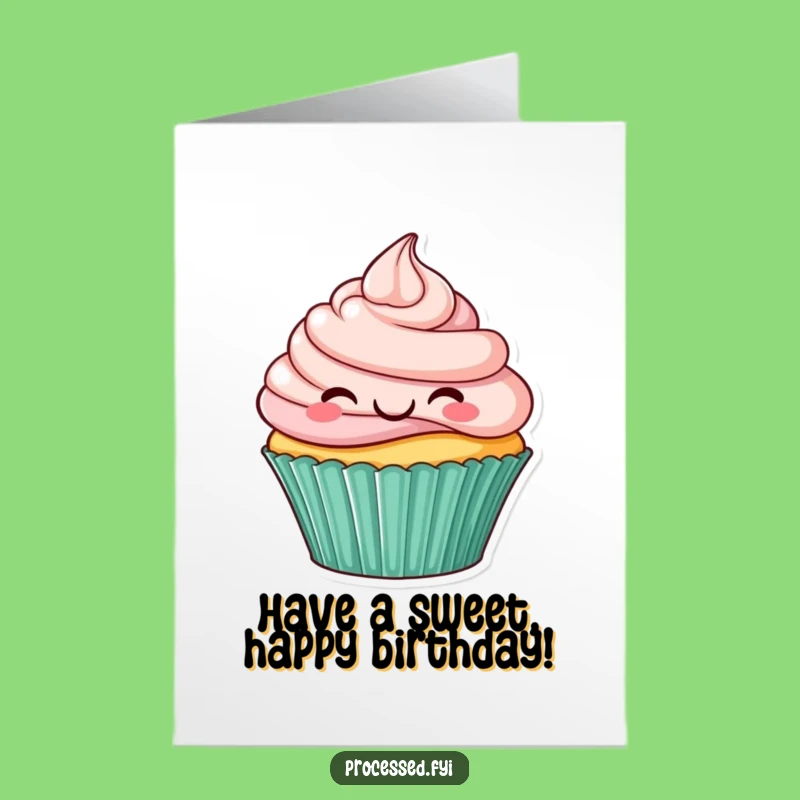 Free Printable Birthday Card: Joyful Cupcake Hopping Funny Downloadable Gift