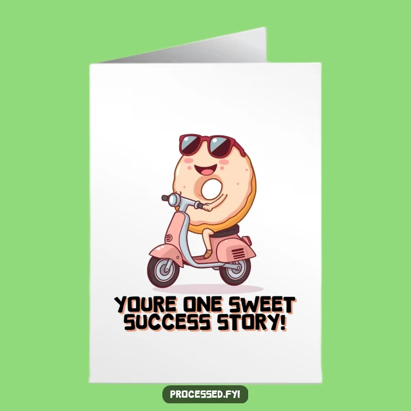 Awesome Free Printable Donut Congrats Card - Scooter Riding Celebrate Downloadable Gift