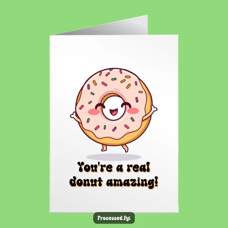 Free Printable Congrats Card: Dancing Donut - Humorous Achievement Downloadable