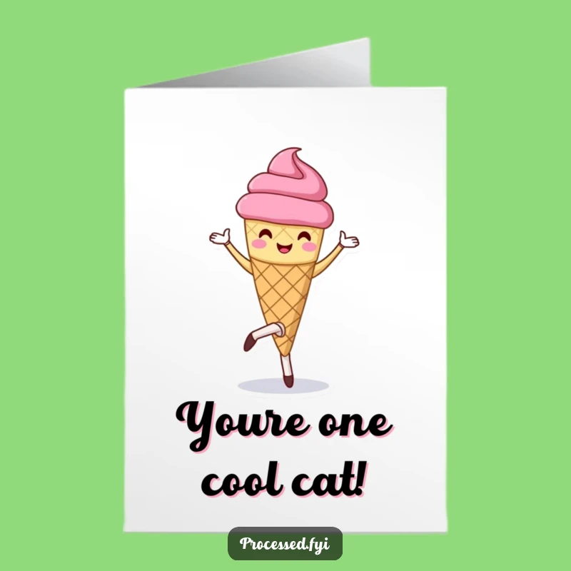 Free Printable Congrats Card: Dancing Ice Cream Humorous Downloadable Gift