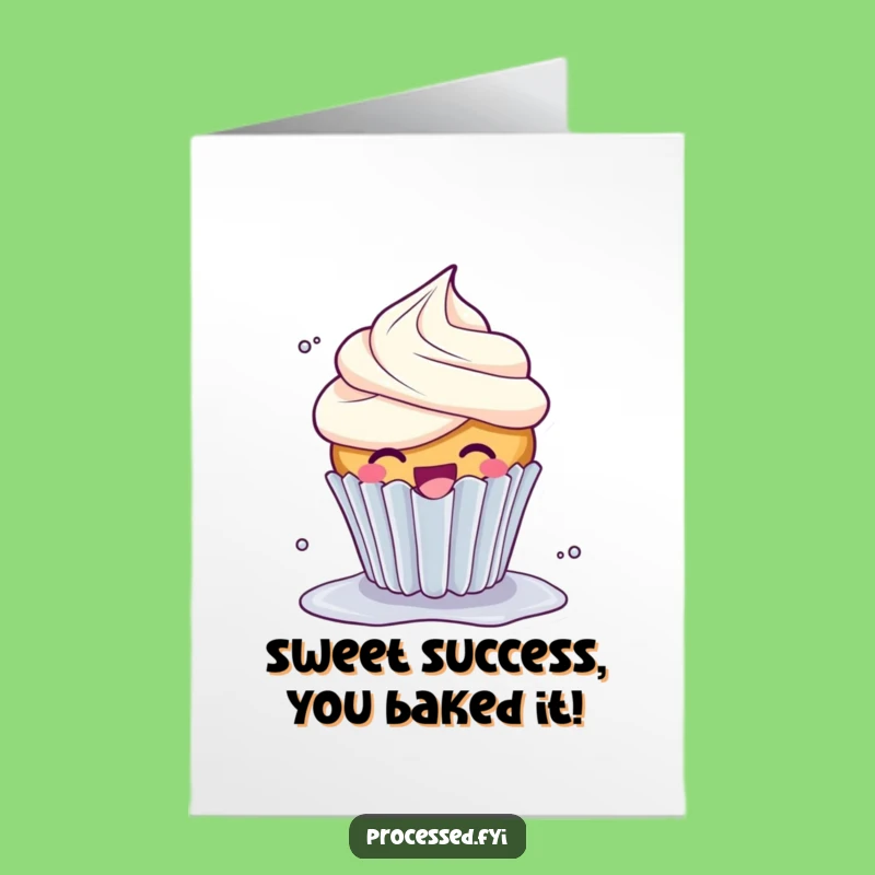 Free Printable Cupcake Congrats Card: Playful Giggling Downloadable Gift