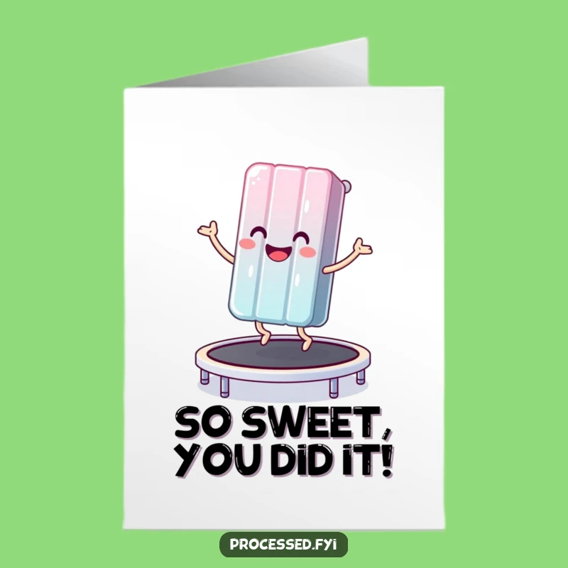 Free Printable Congrats Card: Candy Bar Bouncing High Funny Downloadable Gift