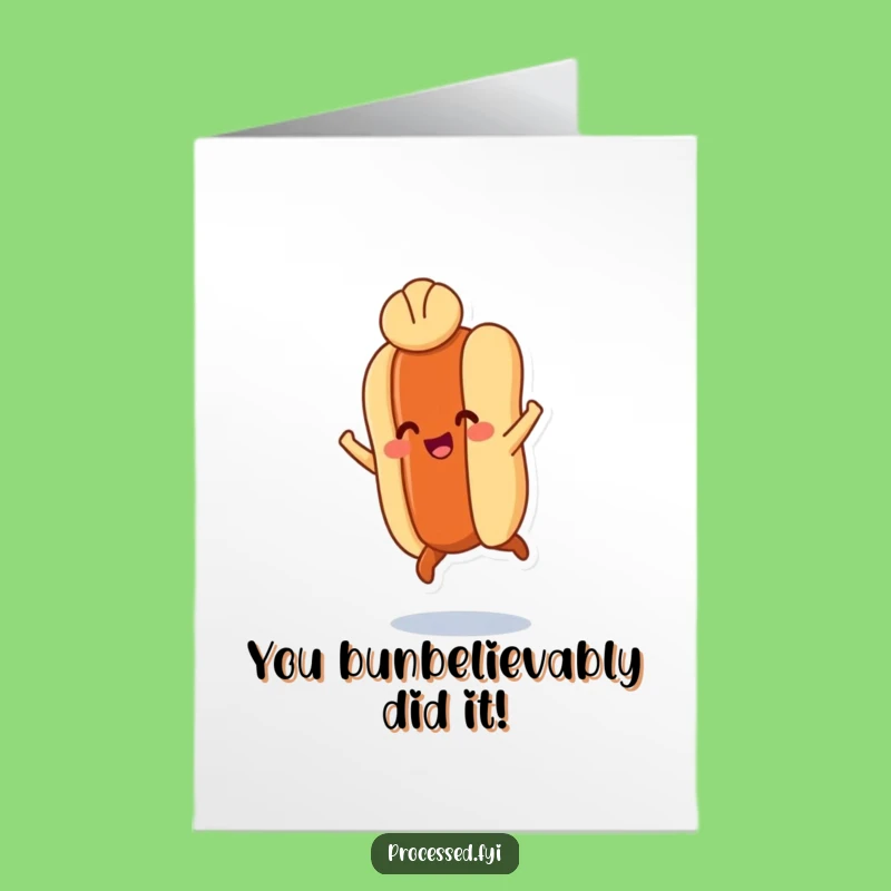 Free Printable Hot Dog Congrats Card: Leaping Success Downloadable Gift