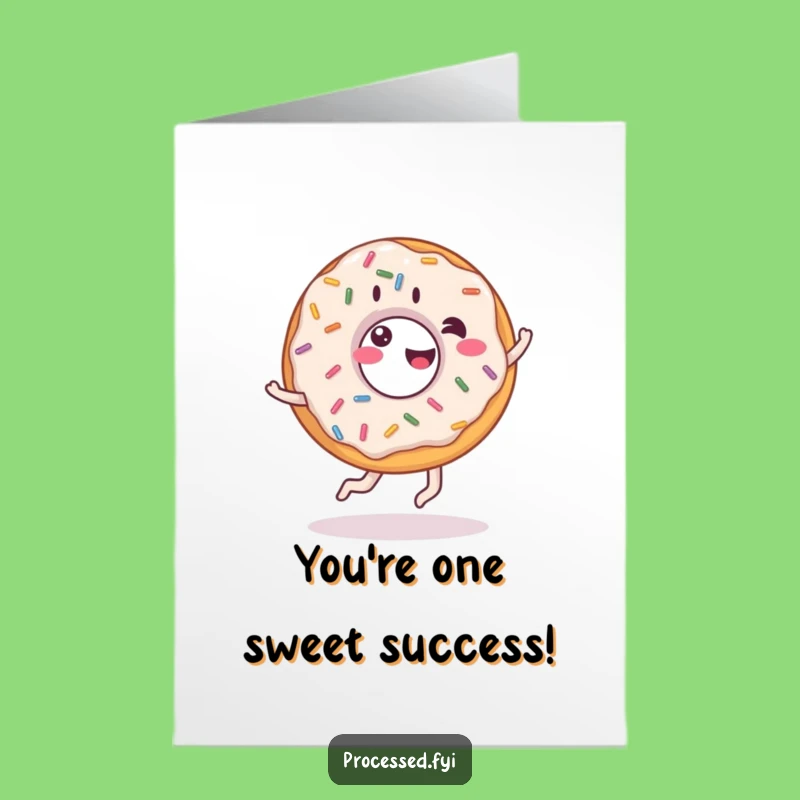Free Printable Donut Congrats Card: Giddy Cartwheel Sprinkles Funny Downloadable Gift