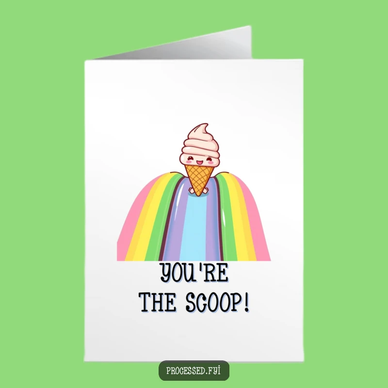 Free Printable Congrats Card: Rainbow Ice Cream Cone - Sweet Success!