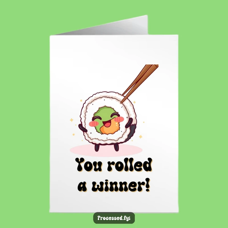 Hilarious Free Printable Sushi Congratulations Card: Spin to Win!