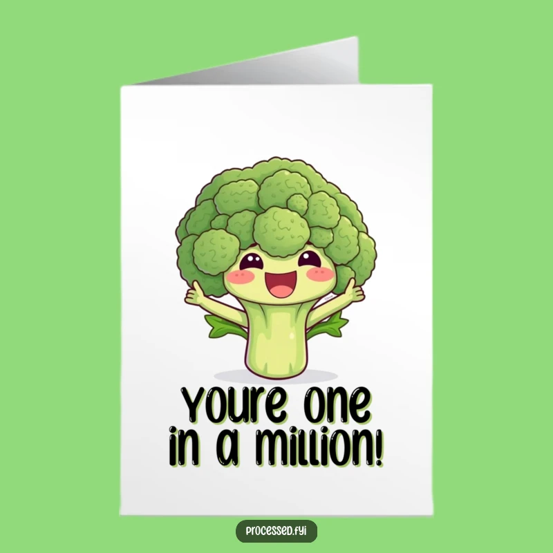 Free Printable Congratulations Card: Cheerful Broccoli - Hilarious Downloadable for Any Win