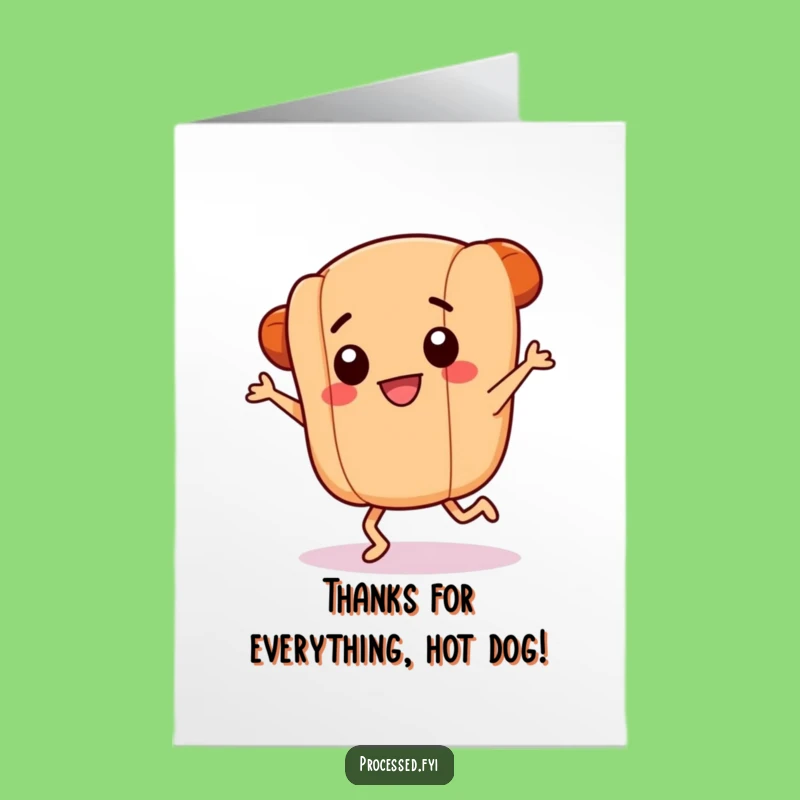 Free Printable Dancing Hotdog Thank You Card - Funky DIY Downloadable Gratitude