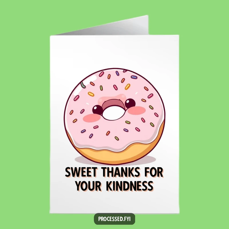 Free Printable Funny Donut Thank You Card: Bouncing Donut Thanks Downloadable Gift!