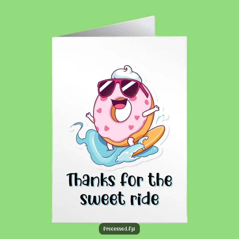 Free Printable Funny Donut Thank You Card: Sweet Thanks Downloadable Gift