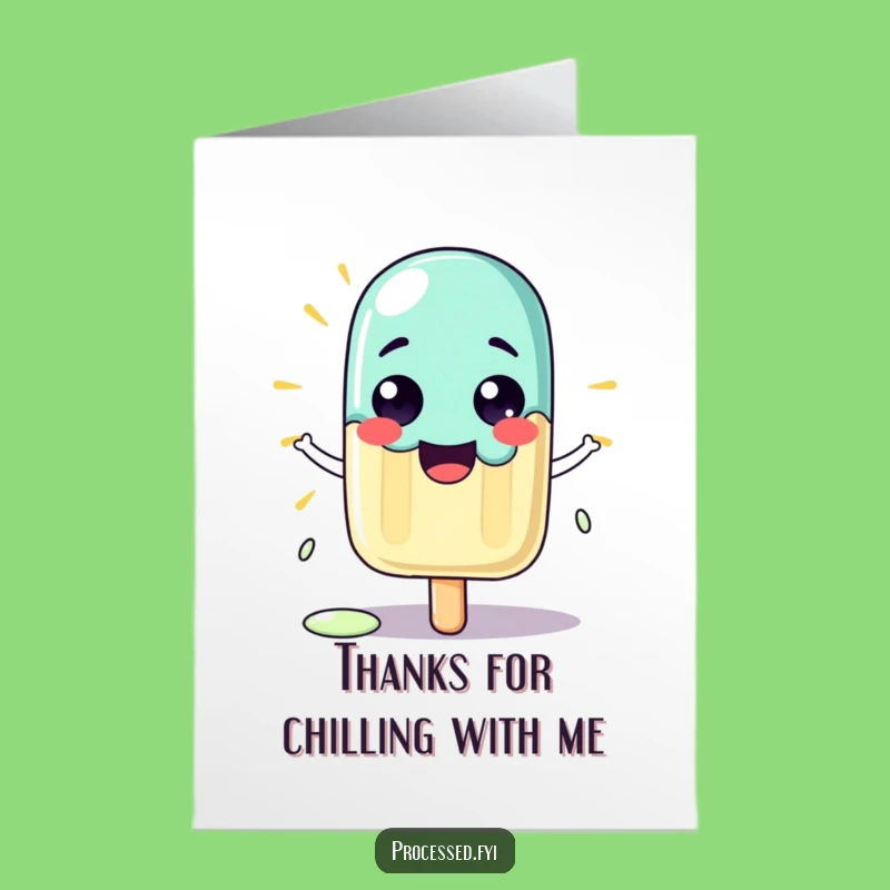 Free Printable Funny Popsicle Thank You Card: Sweet Thanks Downloadable Gift