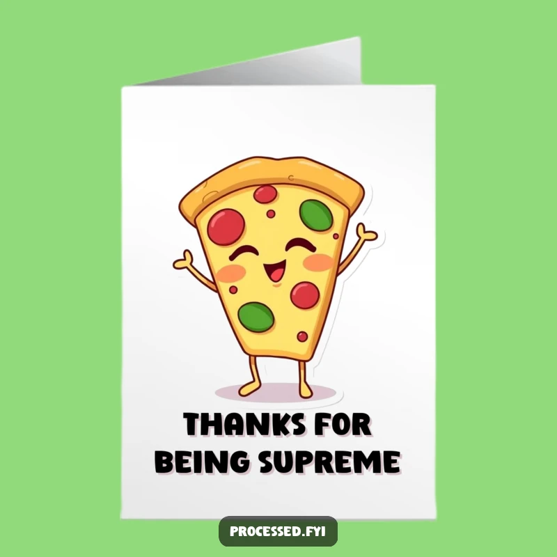 Free Printable Pizza Thank You Card: Say Thanks with a Funny Slice Downloadable Art!