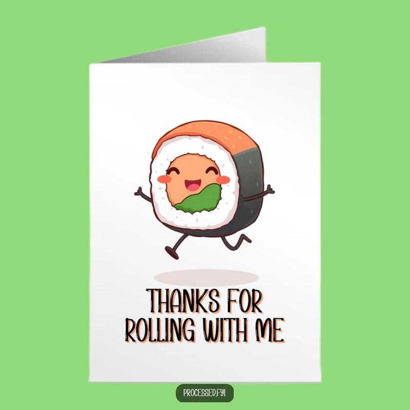 Free Printable Sushi Thank You Card: Express Gratitude with Funny Food Downloadable Art!