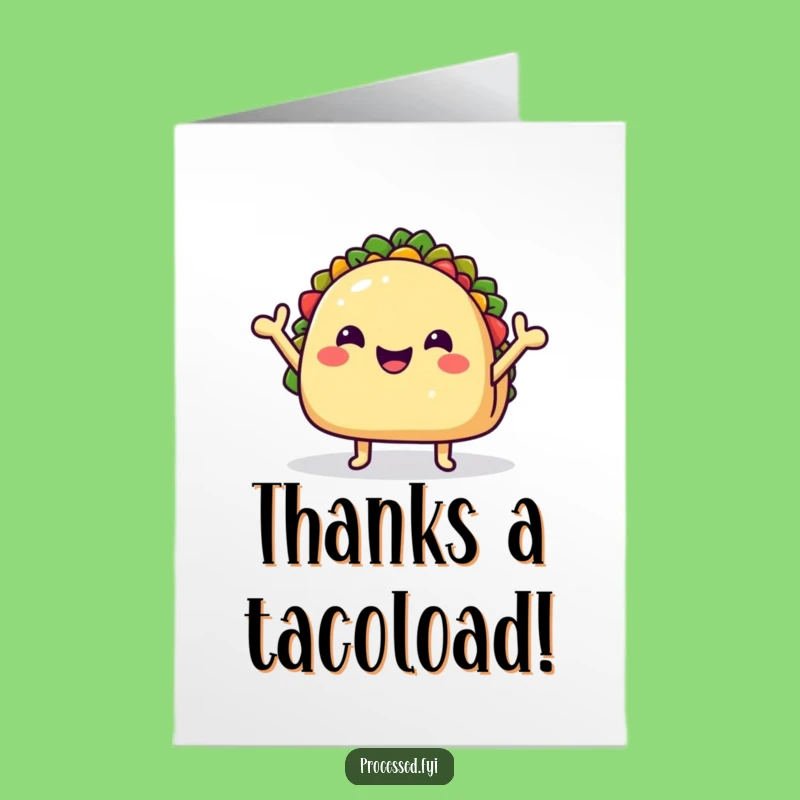 Free Printable Taco Thank You Card - Funny Downloadable Greeting Gift