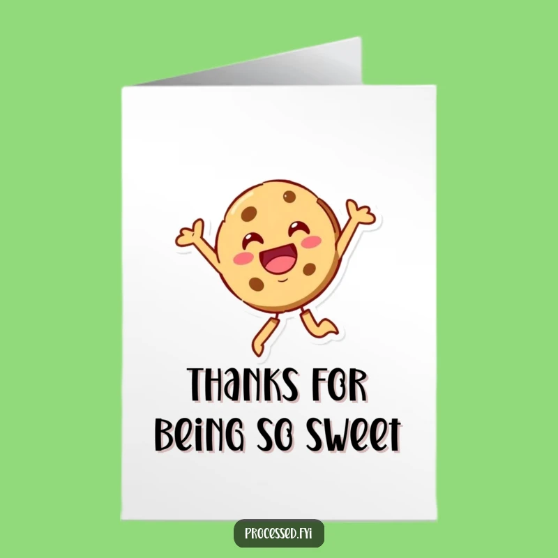 Free Printable Thank You Card: Beaming Cookie Character, Funny Downloadable Gift for Your Thanks!