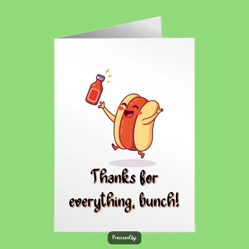 Free Printable Thank You Card: Dancing Hot Dog - Hilarious Downloadable Gratitude