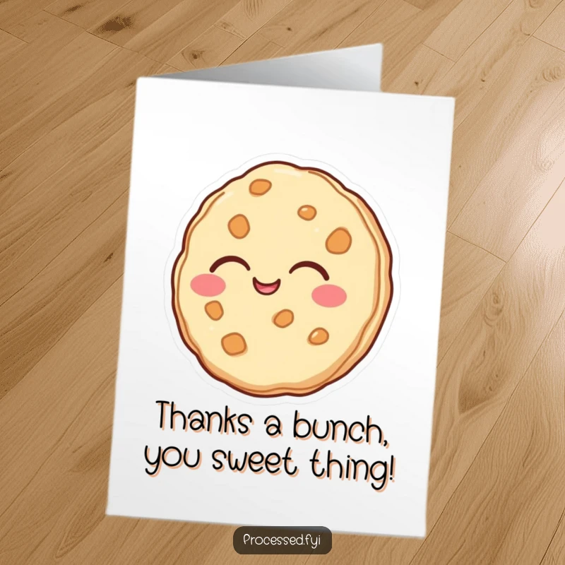 Funny free printable thank you card with a cookie bursting with laughter, a sweet way to say thanks.