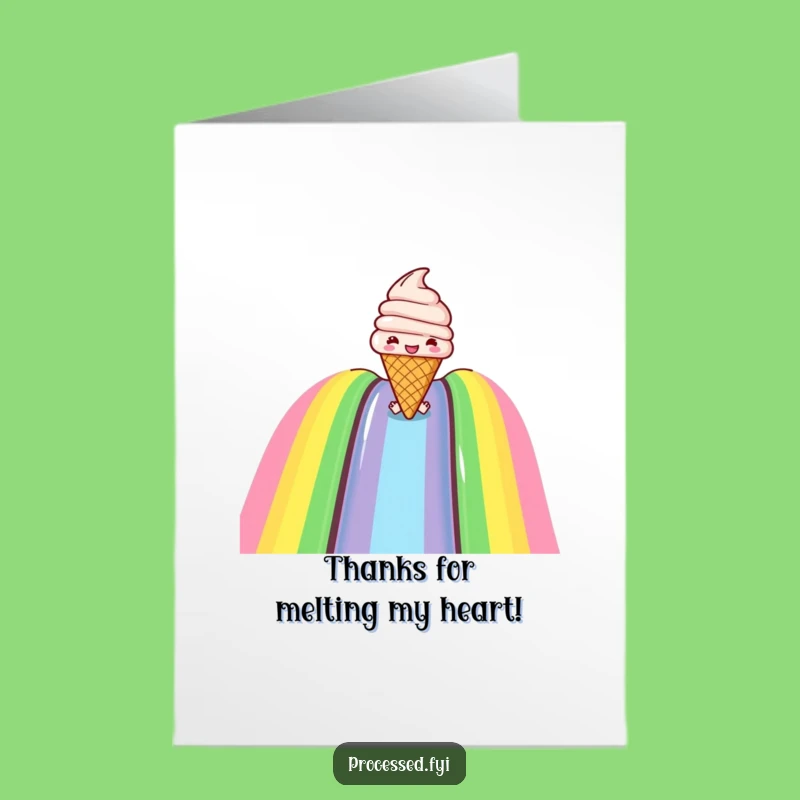 Free Printable Thank You Card: Rainbow Ice Cream Cone - So Sweet!