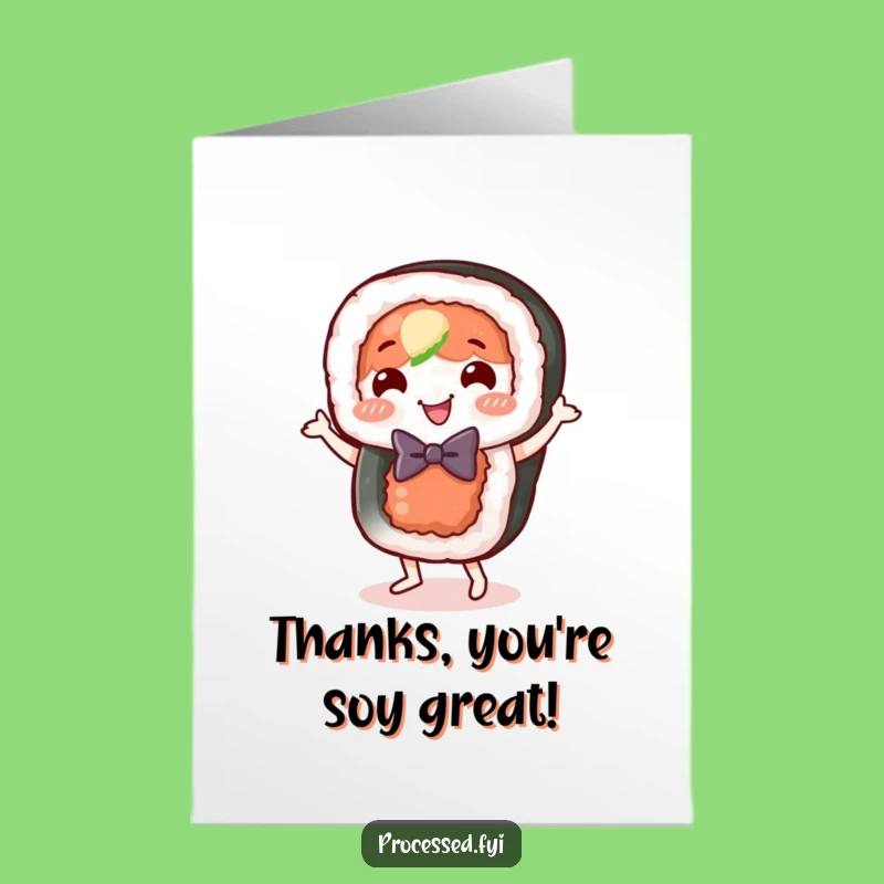 Free Printable Thank You Card: Sushi Dance - Dapper & Funny