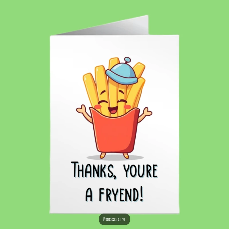 Funny Free Printable French Fry Thank You Card - Winky Fry Downloadable