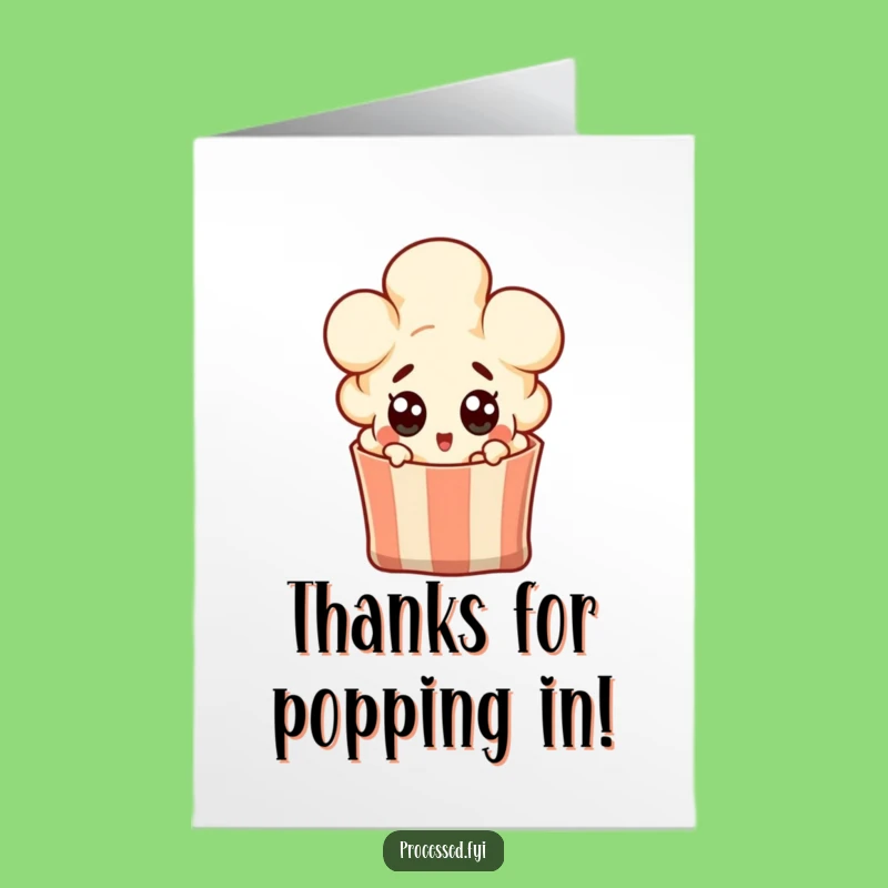 Funny Free Printable Popcorn Thank You Card - Grateful Pop Downloadable