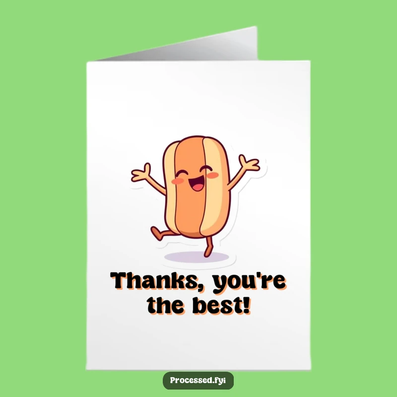 Funny Free Printable Thank You Card: Dancing Hot Dog, Printable Download