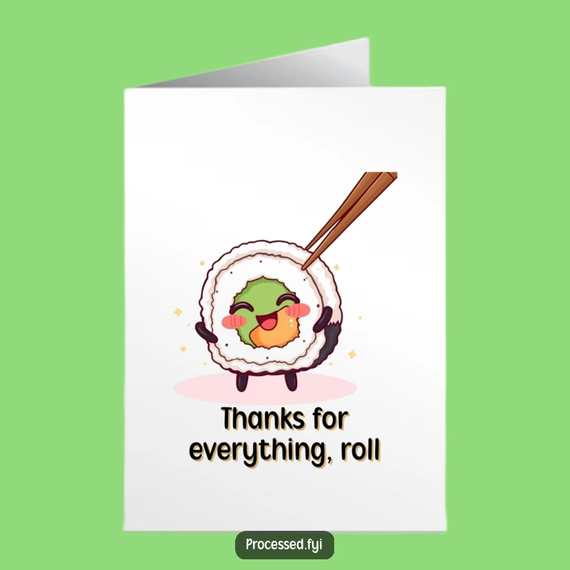 Smiley Free Printable Sushi Thank You Card: A Spin of Gratitude!