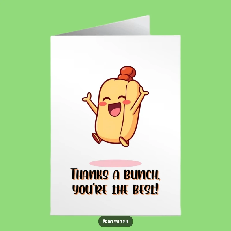 Free Printable Hot Dog Thank You Card: Jumping Funny Downloadable Gift