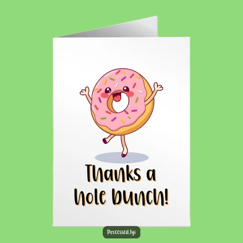 Free Printable Thank You Card: Donut Dance Downloadable Gift for a Sweet Thank You