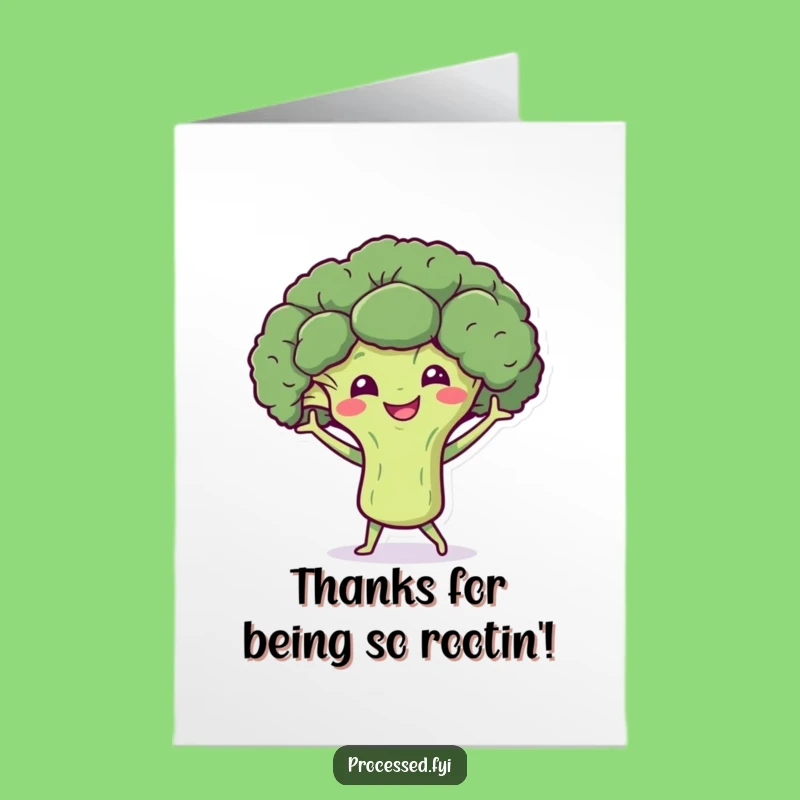 Free Printable Thank You Card: Dancing Broccoli - Funny Downloadable Appreciation Gift