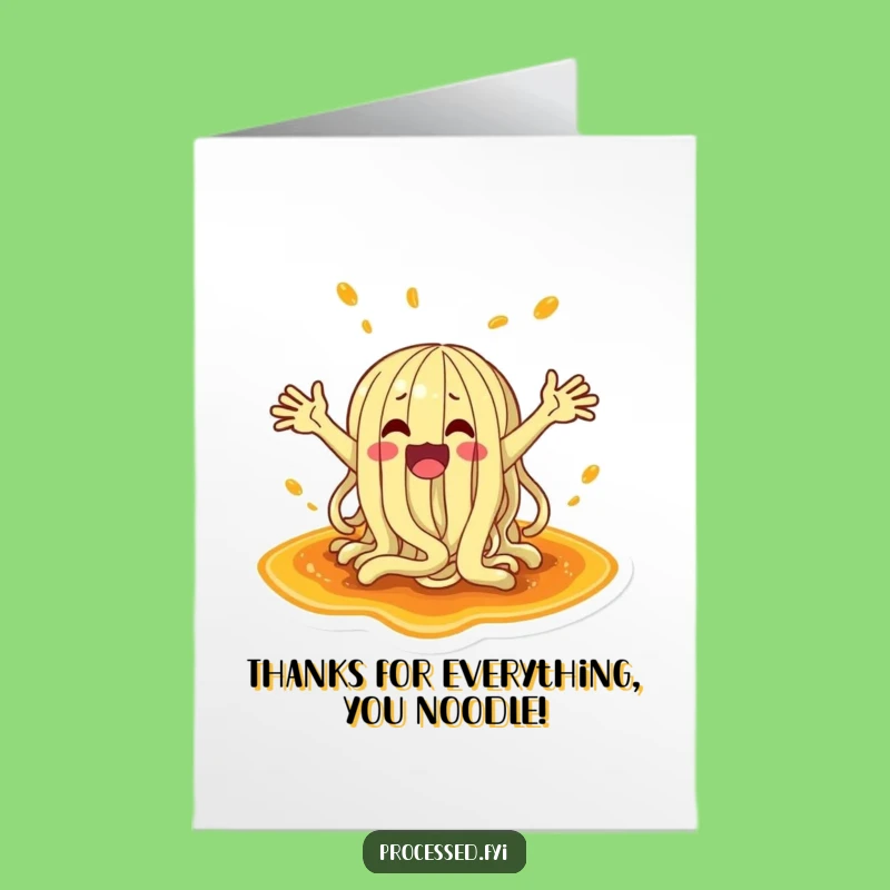 Free Printable Wacky Noodle Thank You Card - Funny Thanks downloadable gift!