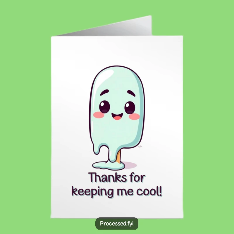 Free Printable Thank You Card: Melting Popsicle - Funny Appreciation Downloadable