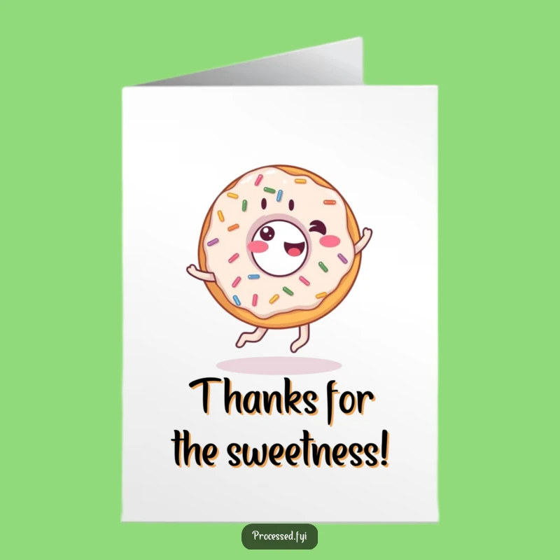 Free Printable Donut Thank You Card: Giddy Cartwheel Sprinkles Funny Downloadable Gift