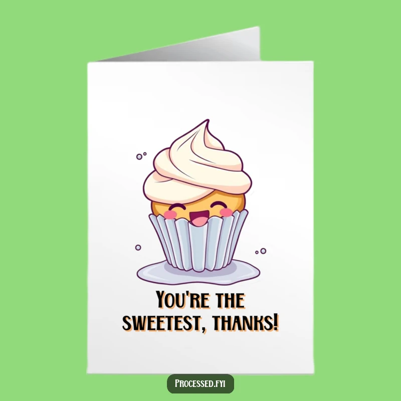 Free Printable Cupcake Thank You Card: Giggling Sweet Downloadable Funny Gift