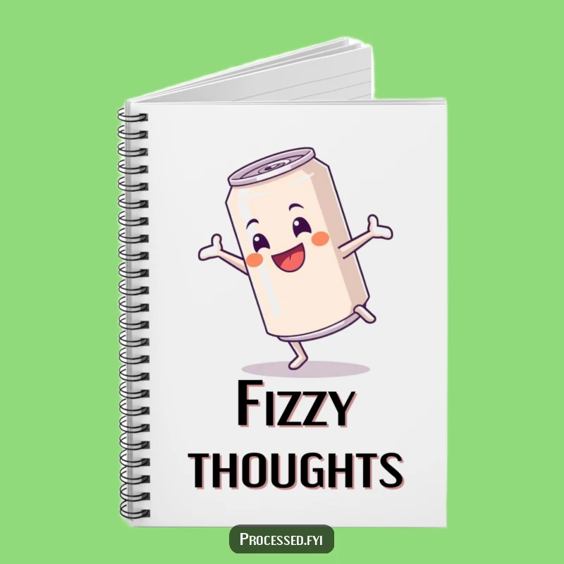 Funny Cartwheeling Soda Can Notebook - Hilarious Energetic Journal Gift
