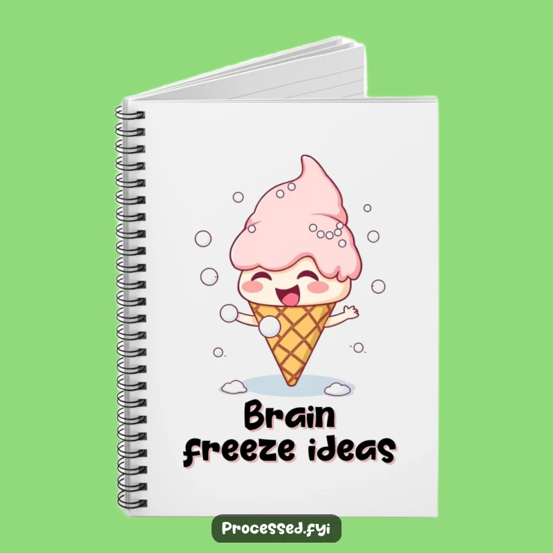 Funny Ice Cream Snowball Fight Notebook, Giggling Cone Journal Gift