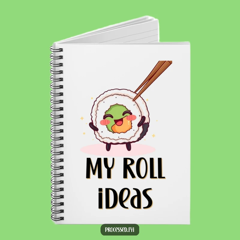 Funny Sushi Roll Notebook: Spinning Cover, Perfect for Jotting Funny Notes!