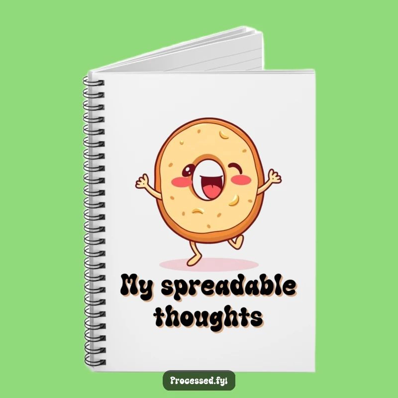 Funny Bagel Bounce Notebook: Jot Down Ideas with an Energetic Bagel Pal