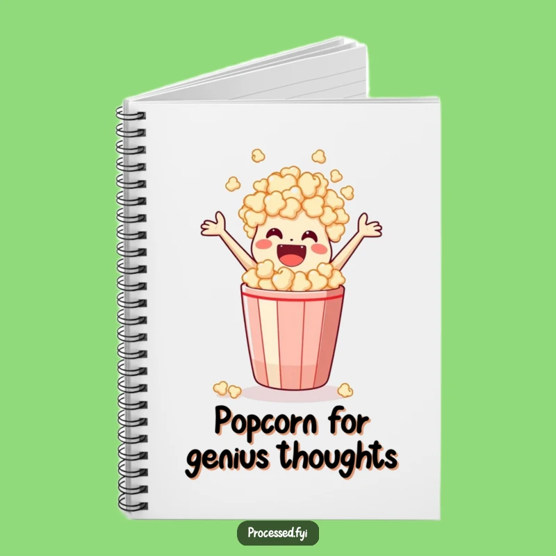 Funny Popcorn Notebook: Leaping Snack Character Journal, Hilarious Movie Night Gift